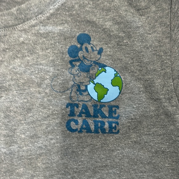 Old Navy x Disney Take Care Earth Day Gray T-Shirt - Picture 2 of 4
